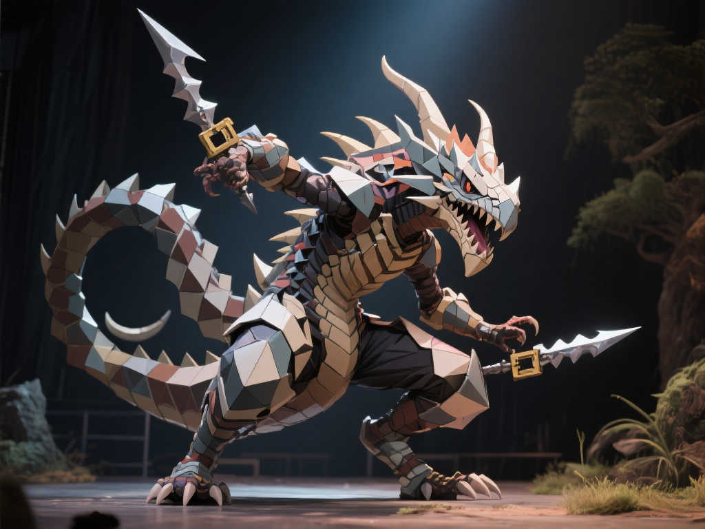 《怪物猎人：荒野》“多边形锁刃龙”COS：扭动的奇异造型！